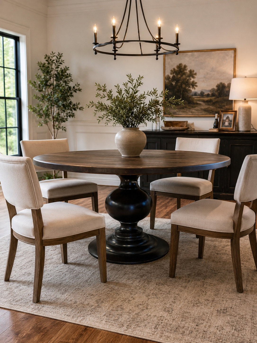 Lake Style Round Dining Table | Custom Solid Wood Furniture