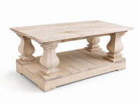 Solid Wood Farmhouse Coffee Table | 40” x 26” | Choose Your Stain | Ready to Ship | The Wooden Whale Workshop