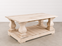 Solid Wood Farmhouse Coffee Table | 40” x 26” | Choose Your Stain | Ready to Ship | The Wooden Whale Workshop