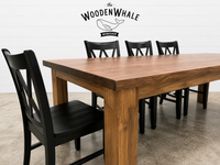 84” × 40” Solid Maple Farmhouse Dining Table with Post Legs | Ready to Ship | The Wooden Whale Workshop