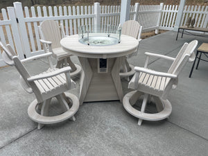 Round Fire Table Set With 4 Chairs - Ready to Ship