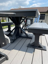 Load image into Gallery viewer, Trestle X Outdoor Square Dining Table
