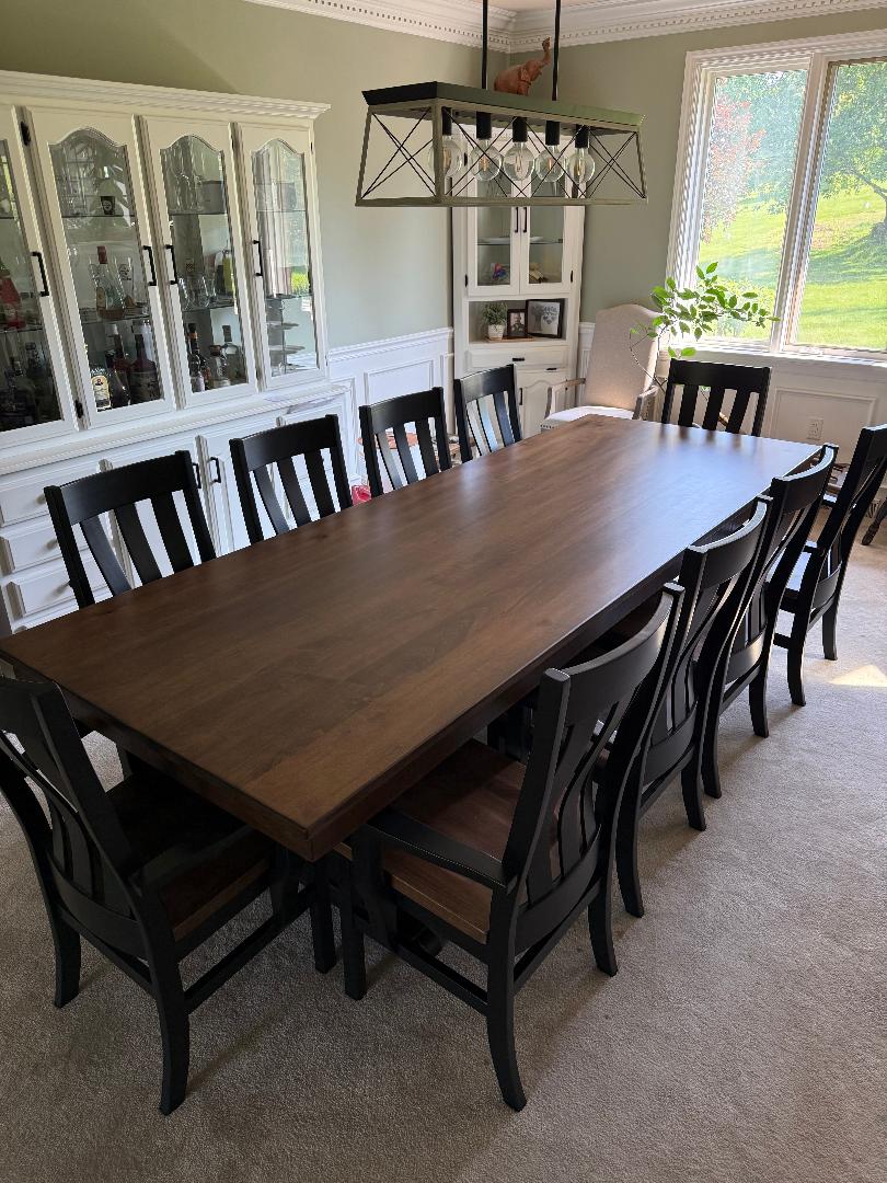 Custom table and chairs built for Tony