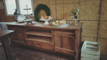 Load image into Gallery viewer, Handmade Rustic Buffet built using a mixture of reclaimed barn wood and rough cut wood. Wooden Whale Workshop Custom Woodwork butler pa ready to ship and custom woodwork.Unique and beautiful. Great prices.
