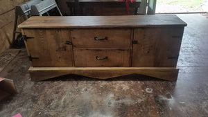 Handmade Rustic Buffet built using a mixture of reclaimed barn wood and rough cut wood. Wooden Whale Workshop Custom Woodwork butler pa ready to ship and custom woodwork.Unique and beautiful. Great prices.