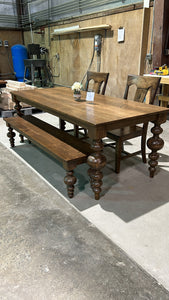 Massive Modern Spindle Leg Style Dining Table