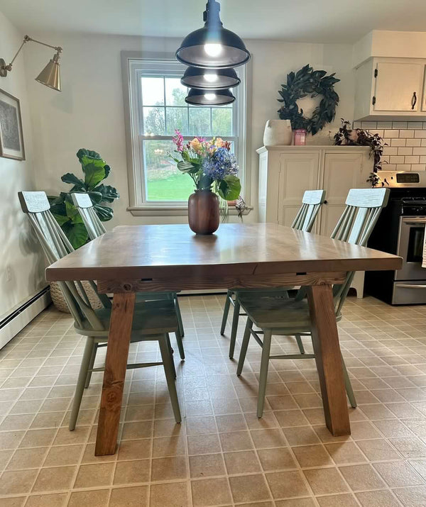 Trestle X Farmhouse Dining Table - The Wooden Whale Workshop