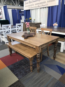Thick Spindle Farmhouse Dining Table