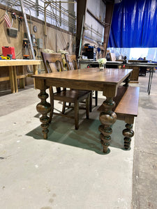 Massive Modern Spindle Leg Style Dining Table