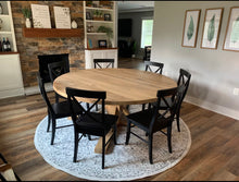 Load image into Gallery viewer, Round Trestle X Farmhouse Dining Table
