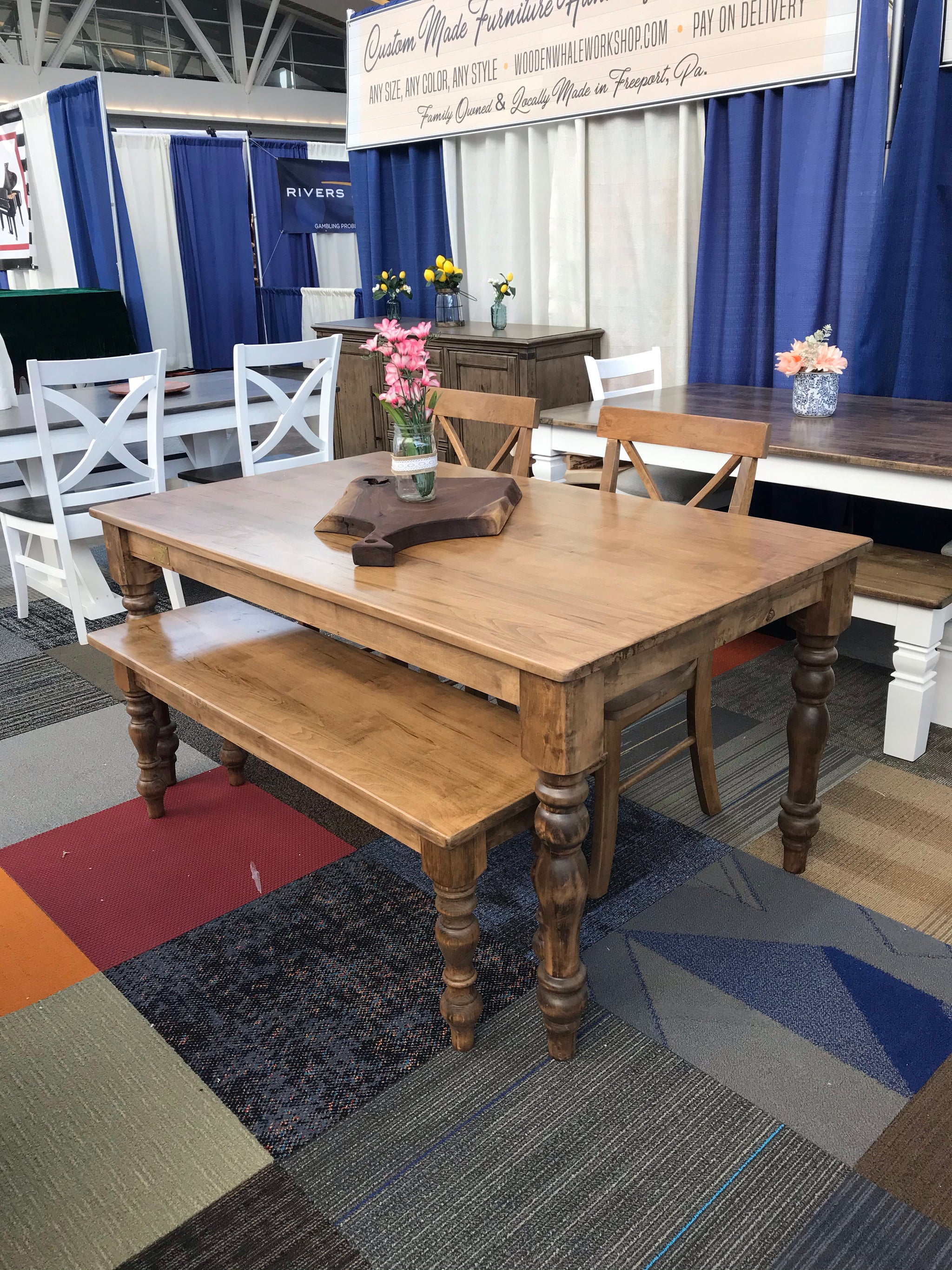 Thin Spindle Leg Bench