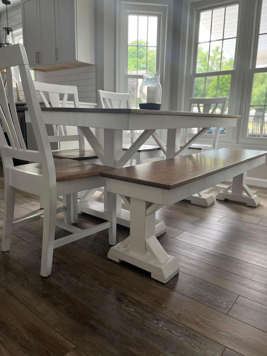 Trestle X Farmhouse Dining Table - The Wooden Whale Workshop