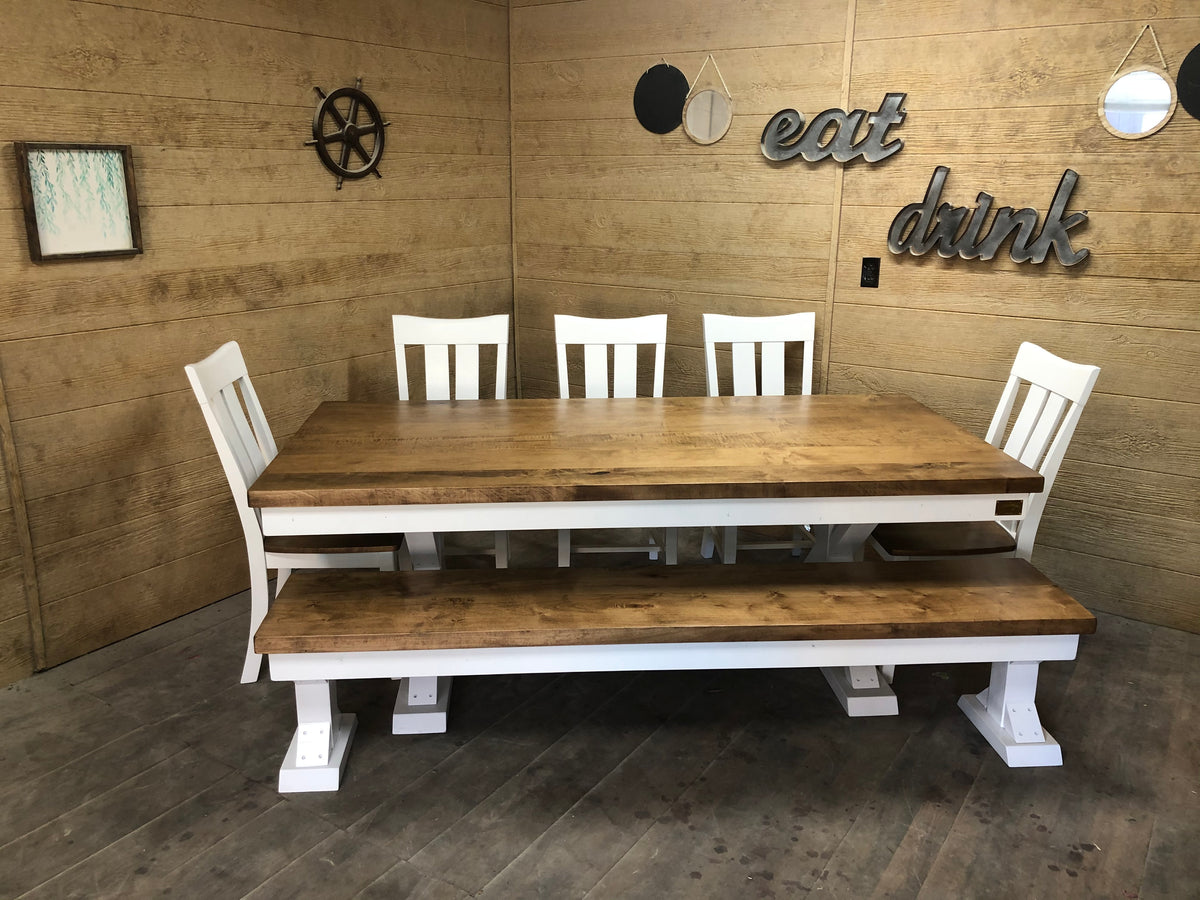 Trestle X Farmhouse Dining Table - The Wooden Whale Workshop