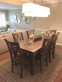  Kitchen or dining-room farmhouse table hand made using reclaimed barn wood, rough cut wood, and thick, sturdy Osborne Wood spindle legs Wooden Whale Workshop Custom Woodwork, Butler, PA ready to ship and custom woodwork.Unique and beautiful. Great prices.