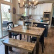 A customer's handcrafted dining table