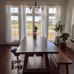 A customer's handcrafted dining table