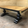 A customer's handcrafted dining table